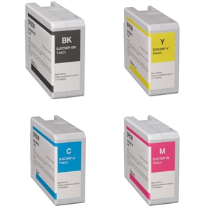 Set completo di cartucce d'inchiostro per Epson ColorWorks C6000 e Epson C6500, Nero lucido
